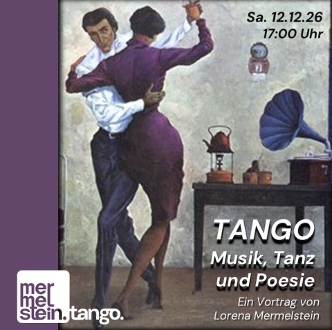 Plakat mit tanzendem Tango-Paar